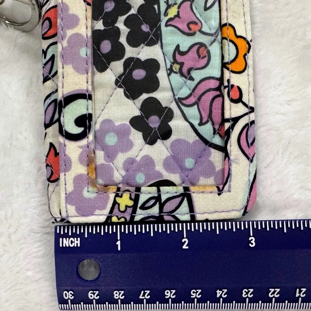 Vera Bradley Quilted‎ Floral ID Card Holder Lanyard Keychain Wallet Pouch